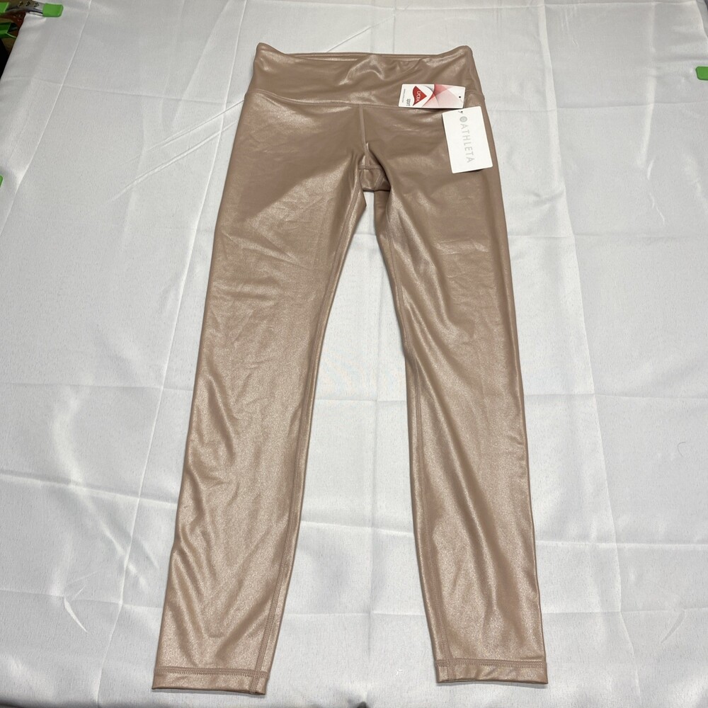 NWT Athleta Leggings Size Small Pink Elation Shimmer Tight Athleisure! NEW